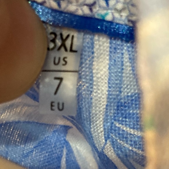 Bertigo Button Down Shirt Men’s US 3XL Tropical Blue and White Collared - Picture 11 of 14